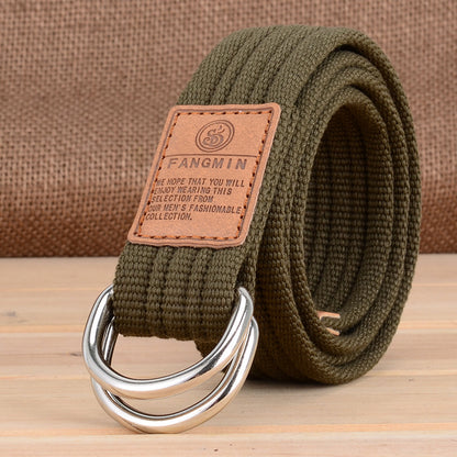 Canvas Casual Business Jeans Double Buckle Belts