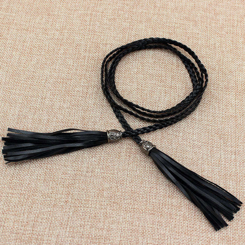 Women's Accessories Tassels Waist Chain Fine Woven Belts