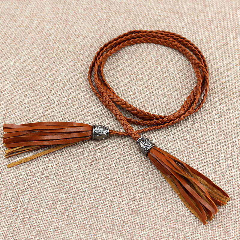 Women's Accessories Tassels Waist Chain Fine Woven Belts