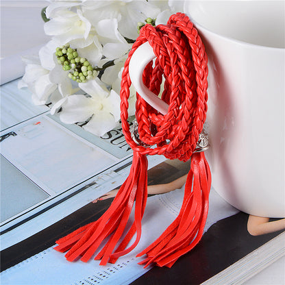 Women's Fashion Popular Hand-woven Waist Strap Tassel Chain Korean Belts