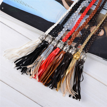 Women's Fashion Popular Hand-woven Waist Strap Tassel Chain Korean Belts