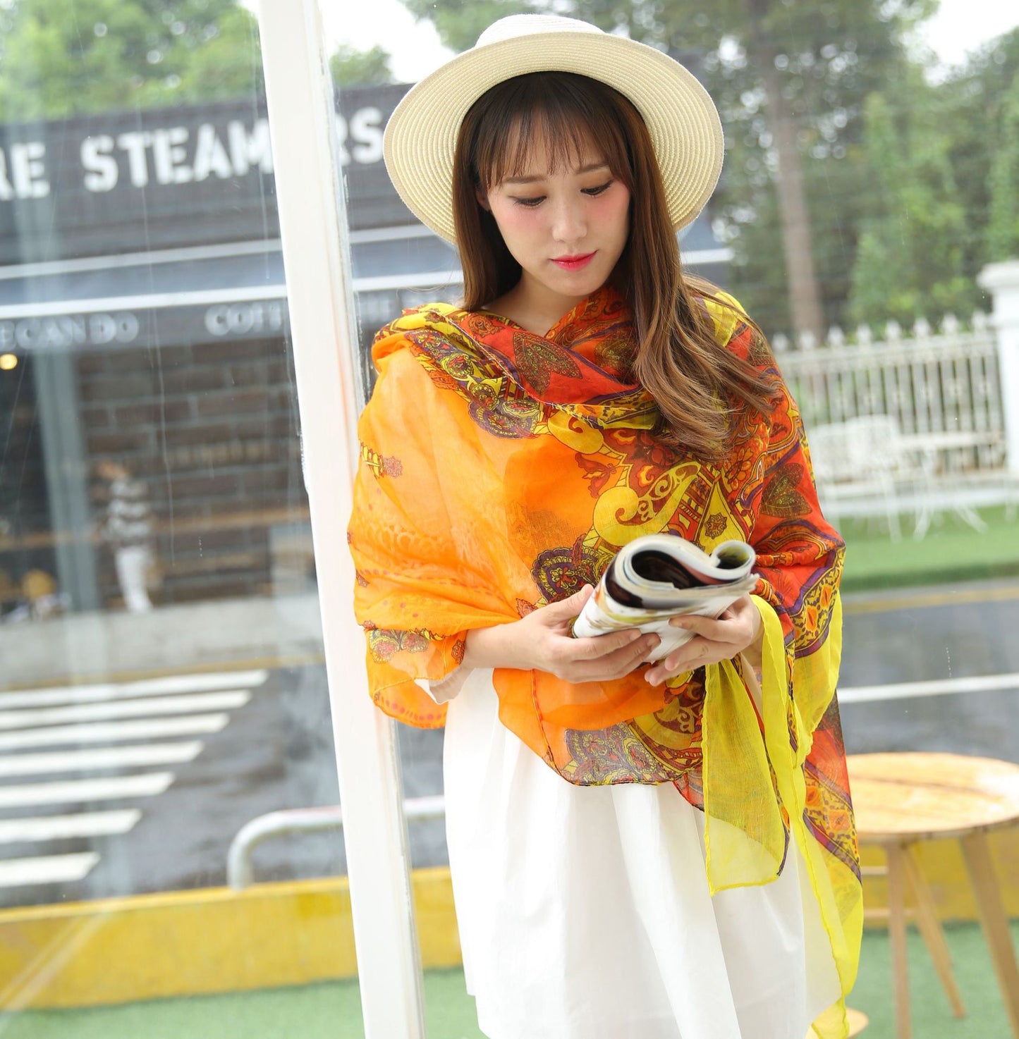 Women's Sunscreen Seaside Ethnic Style Cotton Linen Scarfs