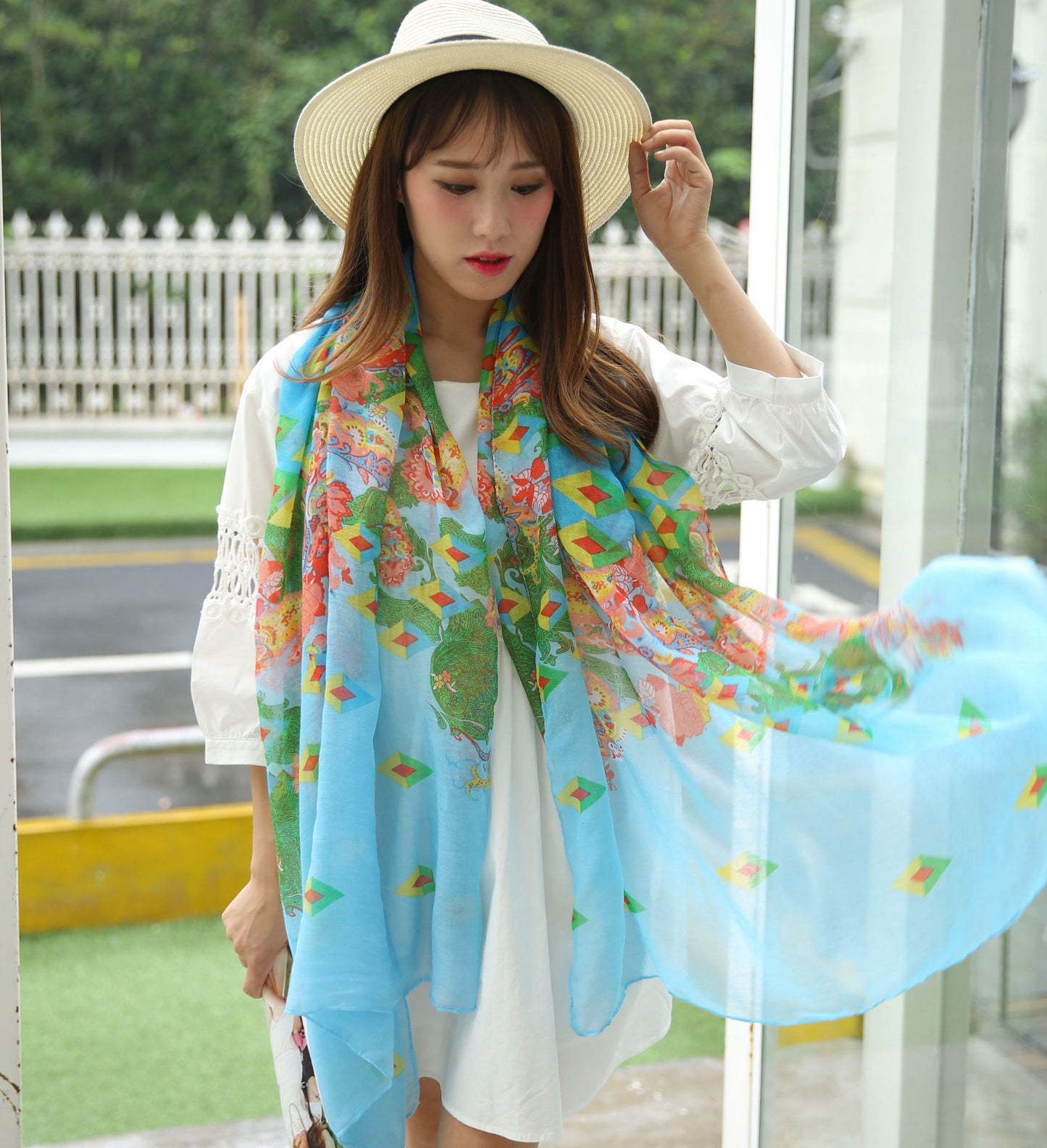 Women's Sunscreen Seaside Ethnic Style Cotton Linen Scarfs