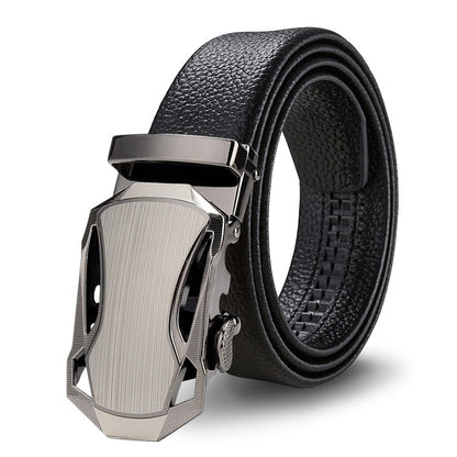 Men's Trendy Automatic Buckle Litchi Grain Belts