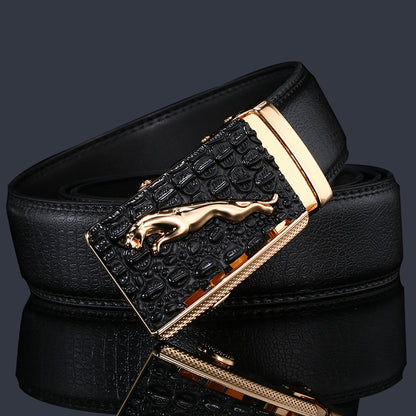 Men's Leather Buckle Pure Cowhide Business Boys Belts