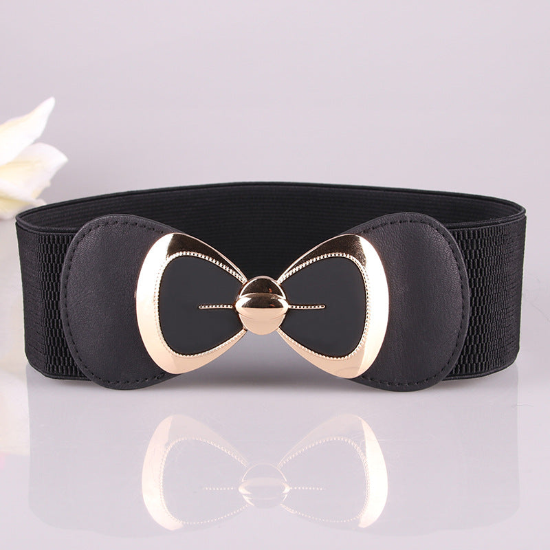 Women's Fashionable Korean Style Bow Elastic Waist Belts