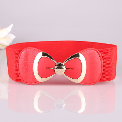 Women's Fashionable Korean Style Bow Elastic Waist Belts