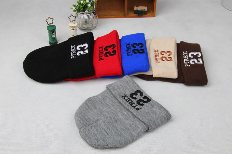 Children's Big Brim Boys Korean Letter Knitted Kids' Headwear