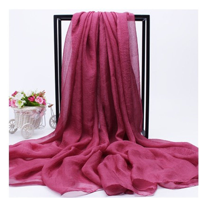 Women's Oversized Imitated Silk Solid Color Beach Long Scarfs