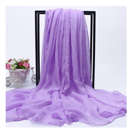 Women's Oversized Imitated Silk Solid Color Beach Long Scarfs