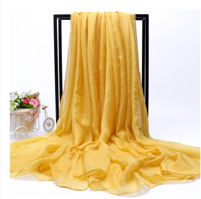 Women's Oversized Imitated Silk Solid Color Beach Long Scarfs