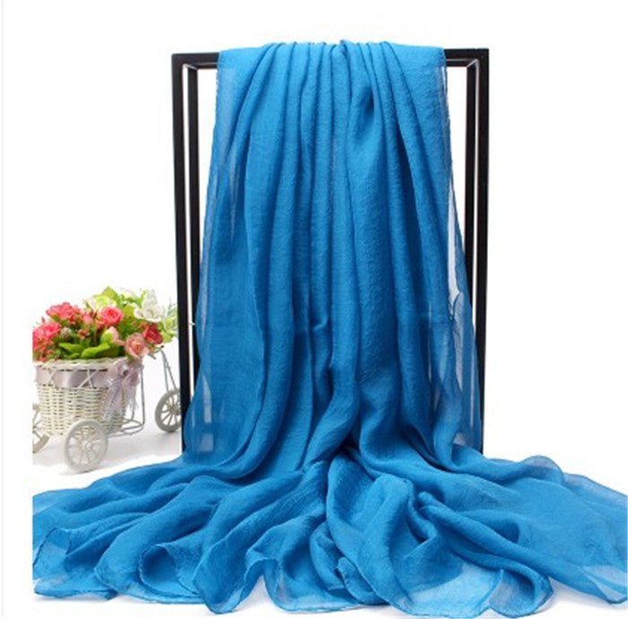 Women's Oversized Imitated Silk Solid Color Beach Long Scarfs