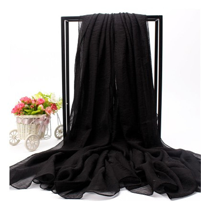 Women's Oversized Imitated Silk Solid Color Beach Long Scarfs