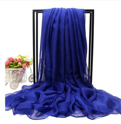 Women's Oversized Imitated Silk Solid Color Beach Long Scarfs