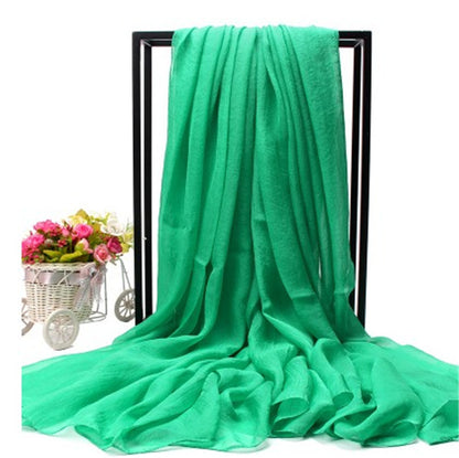 Women's Oversized Imitated Silk Solid Color Beach Long Scarfs