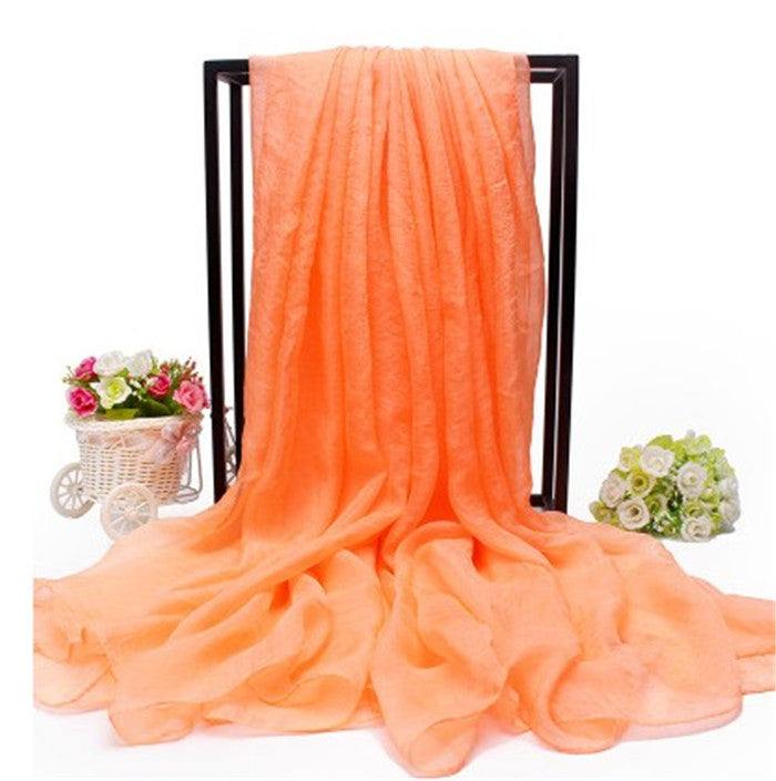 Women's Oversized Imitated Silk Solid Color Beach Long Scarfs