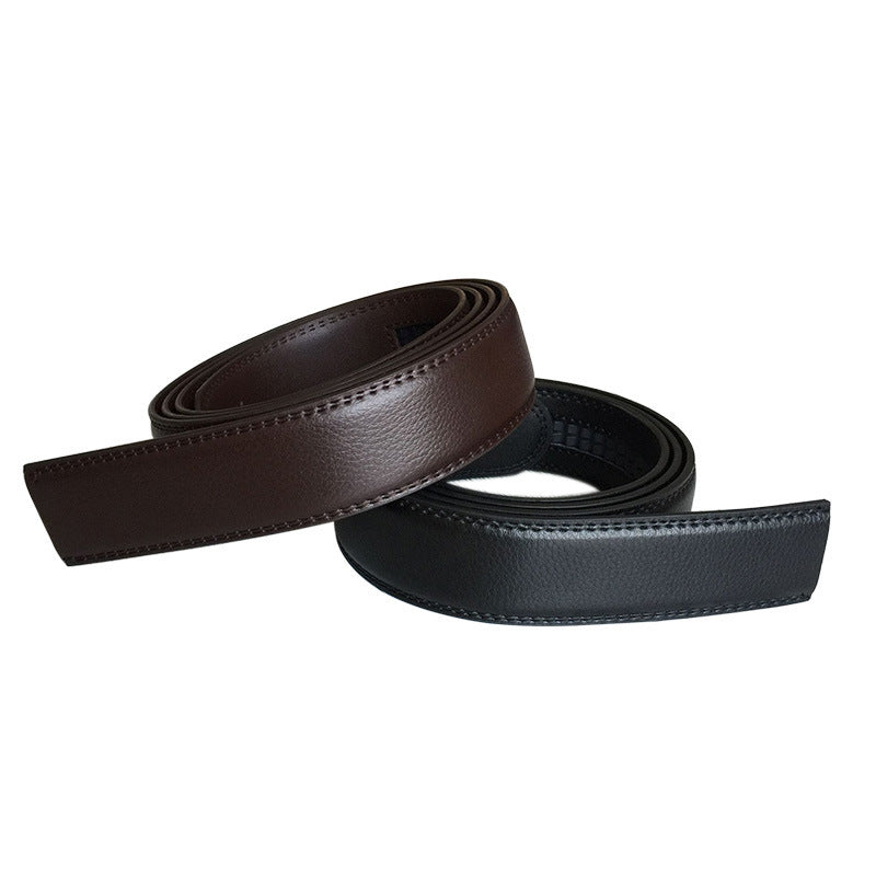 Men's Leather Automatic Without Buckle Cowhide Pant Belts