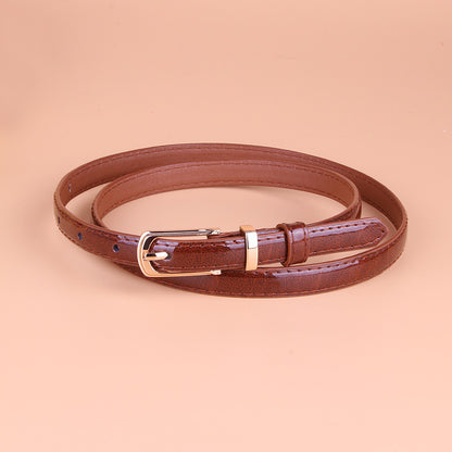 Women's Fashionable Thin Leather Trendy Small Pin Belts