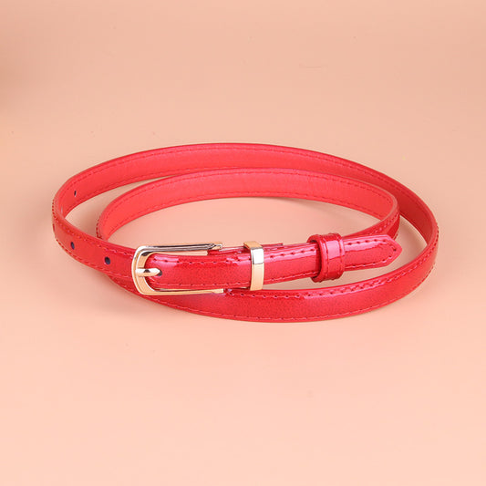 Women's Fashionable Thin Leather Trendy Small Pin Belts