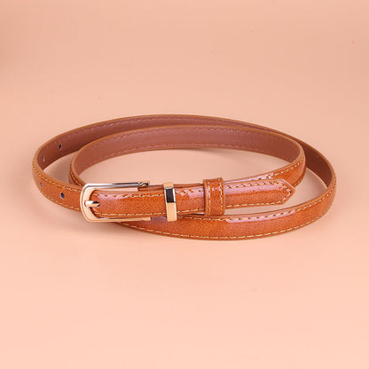 Women's Fashionable Thin Leather Trendy Small Pin Belts