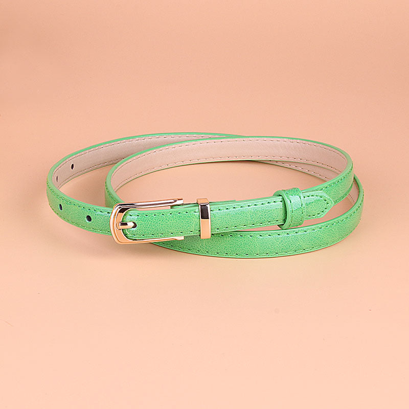 Women's Fashionable Thin Leather Trendy Small Pin Belts