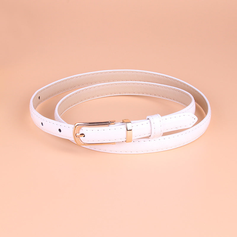 Women's Fashionable Thin Leather Trendy Small Pin Belts