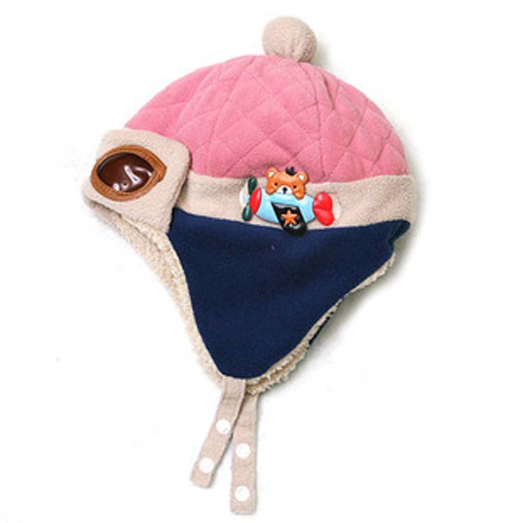 Children's Korean Style Pilot Fleece-lined Warm Hat Kids' Headwear