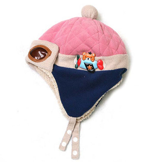 Children's Korean Style Pilot Fleece-lined Warm Hat Kids' Headwear