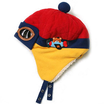 Children's Korean Style Pilot Fleece-lined Warm Hat Kids' Headwear