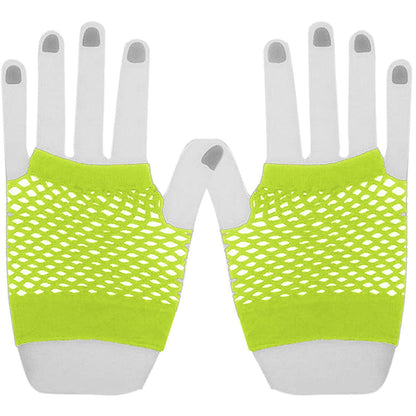 Wedding Party Half Finger Open Mesh Gloves