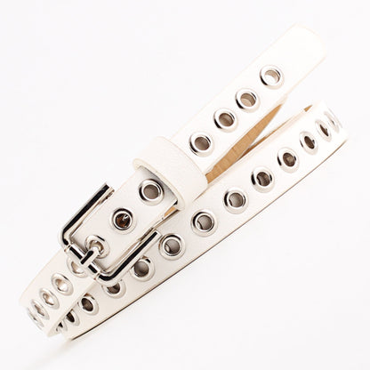 Women's Summer Rivet Imitation Leather Trendy Thin Belts