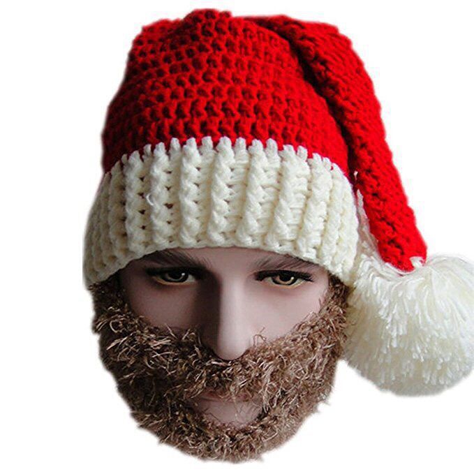 Hand-woven Christmas Hat Red Mask Beard Kids' Headwear