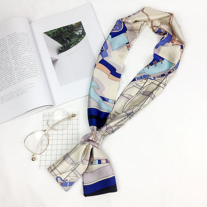 Women's Small Silk Korean Fashion Decorative Satin Scarfs