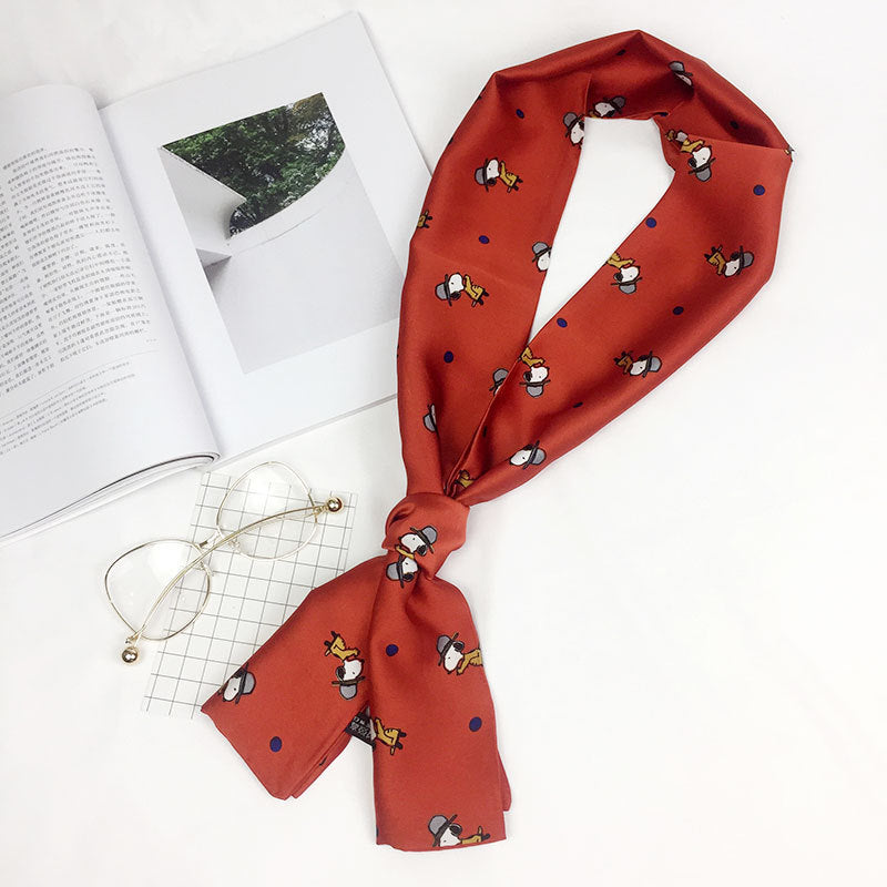 Women's Small Silk Korean Fashion Decorative Satin Scarfs