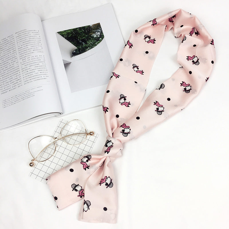 Women's Small Silk Korean Fashion Decorative Satin Scarfs