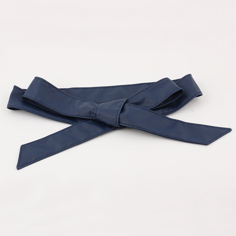 Women's Long Soft Ribbon Bowknot Wide Waist Belts