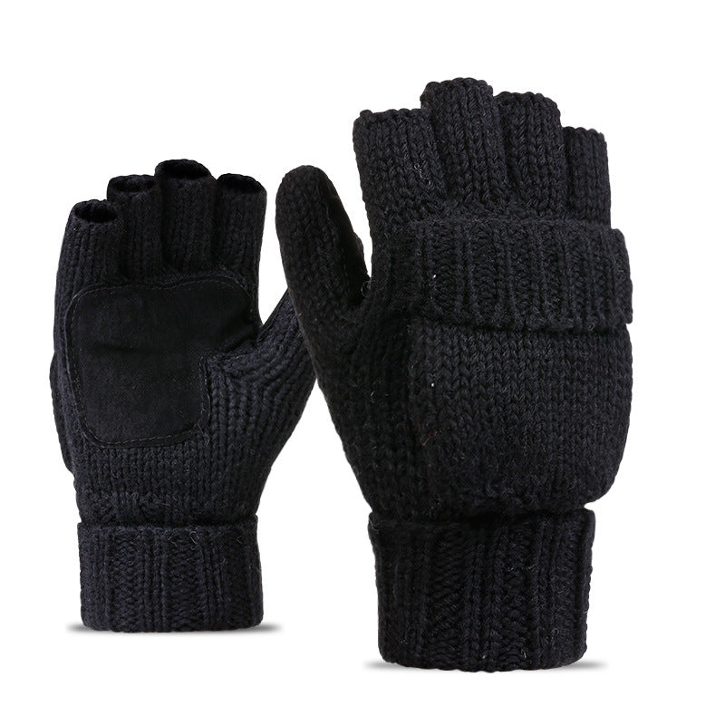 Women's & Men's Winter Korean Style Fleece Lined Thickened Real Leather Gloves