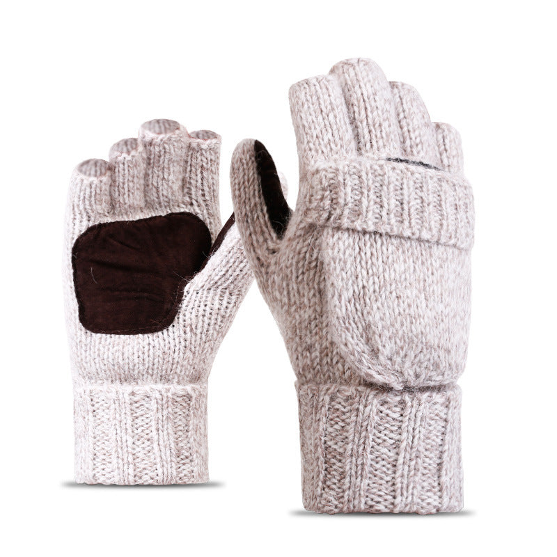 Women's & Men's Winter Korean Style Fleece Lined Thickened Real Leather Gloves