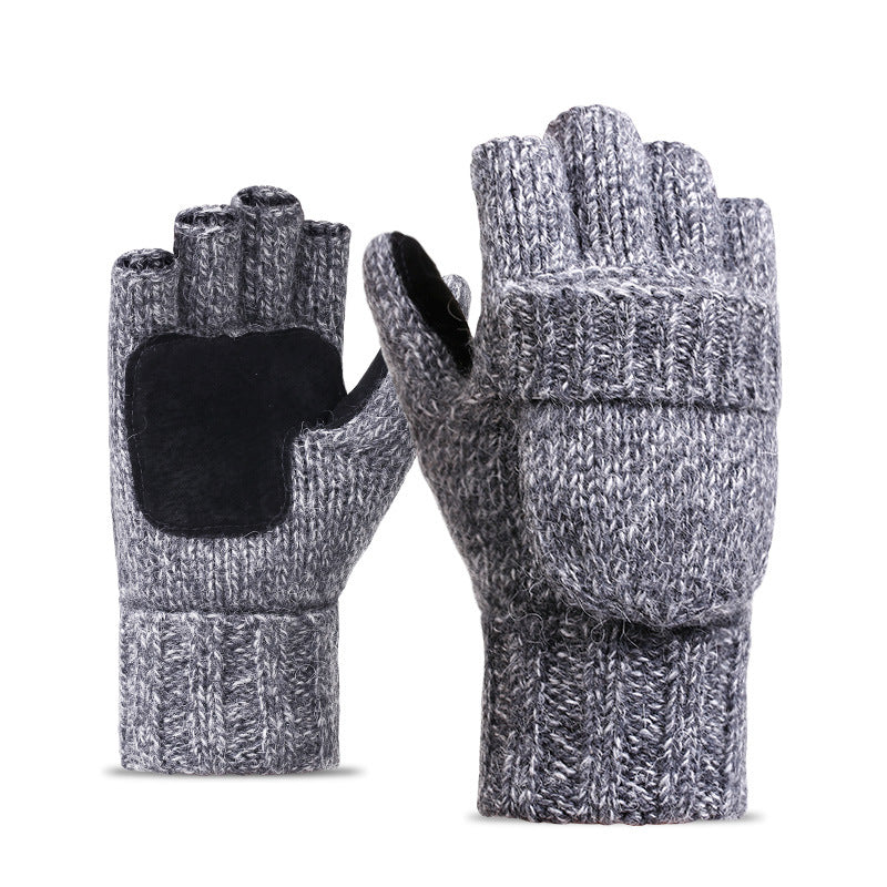 Women's & Men's Winter Korean Style Fleece Lined Thickened Real Leather Gloves