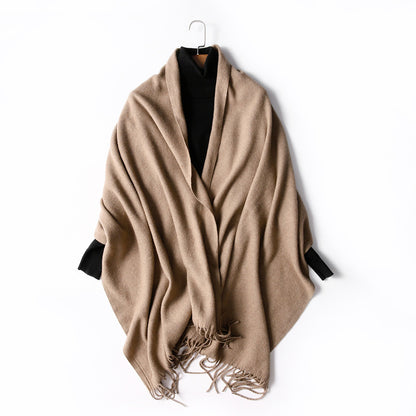 Women's Korean Solid Color Long Thickened Wool Scarfs