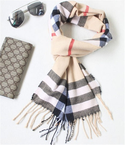 Women's & Men's Warm Korean Style British Plaid Classic Scarfs