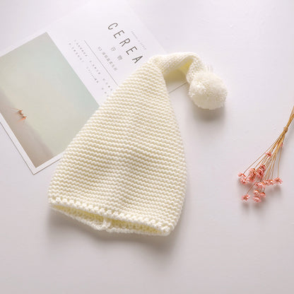 Children's Candy Knitted Big Ball Cute Warm Solid Color Elf Kids' Headwear