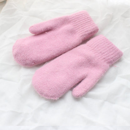 Women's Winter Thickened Plush Wool Warm Cute Gloves