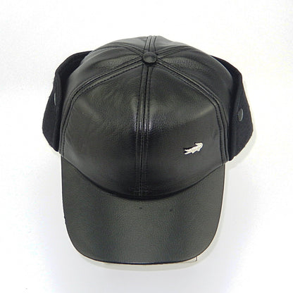 Men's Leather Hat Earflaps Warm Peaked Simple Hats & Caps