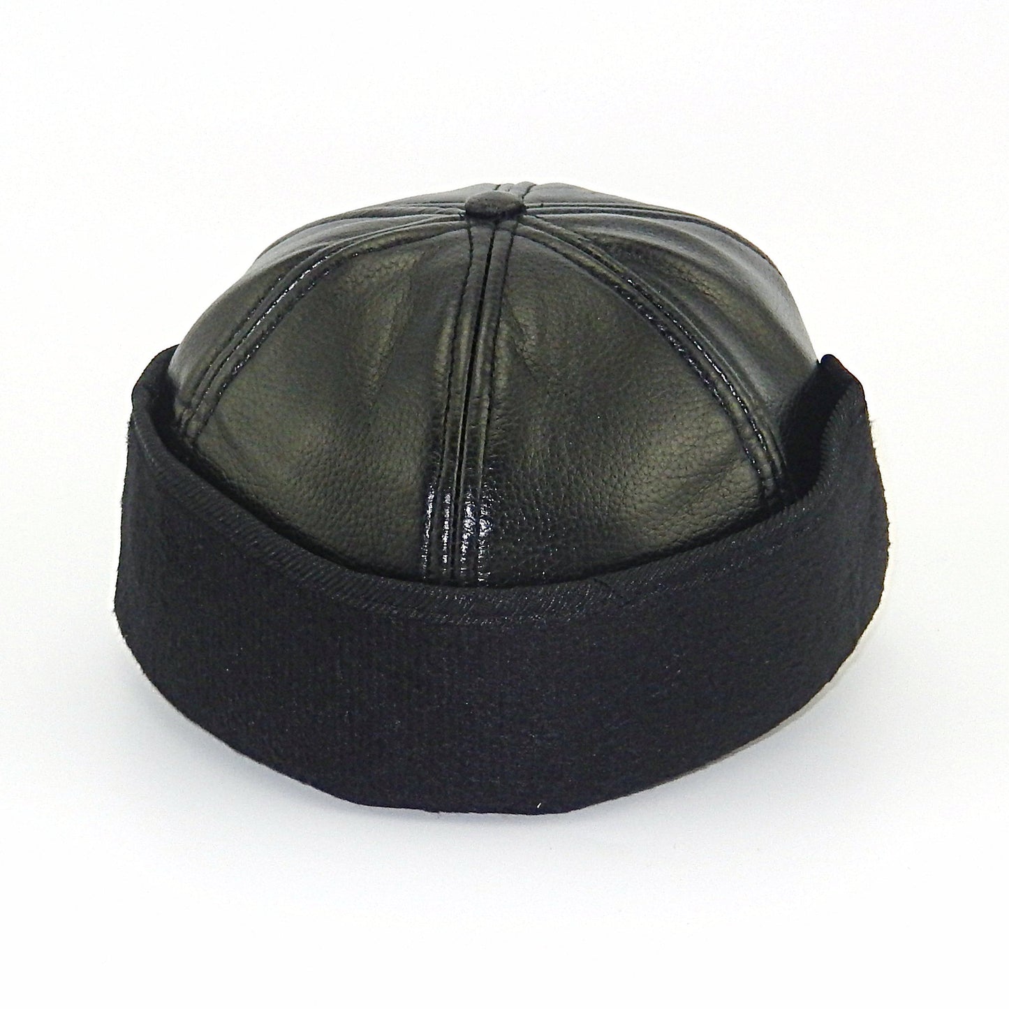 Men's Leather Hat Earflaps Warm Peaked Simple Hats & Caps