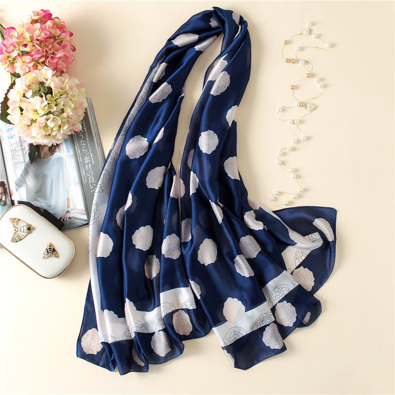 Women's Rose Pattern Fashion Printed Travel Beach Scarfs