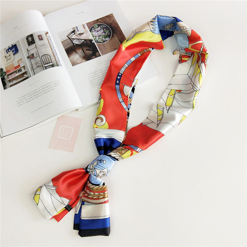 Women's Small Silk Korean Fashion Decorative Satin Scarfs