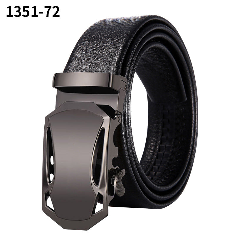 Men's Alloy Automatic Buckle Leather Casual Pants Belts