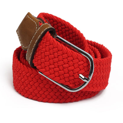 Women's & Men's High-grade Elastic Woven Leather Pin Buckle Belts