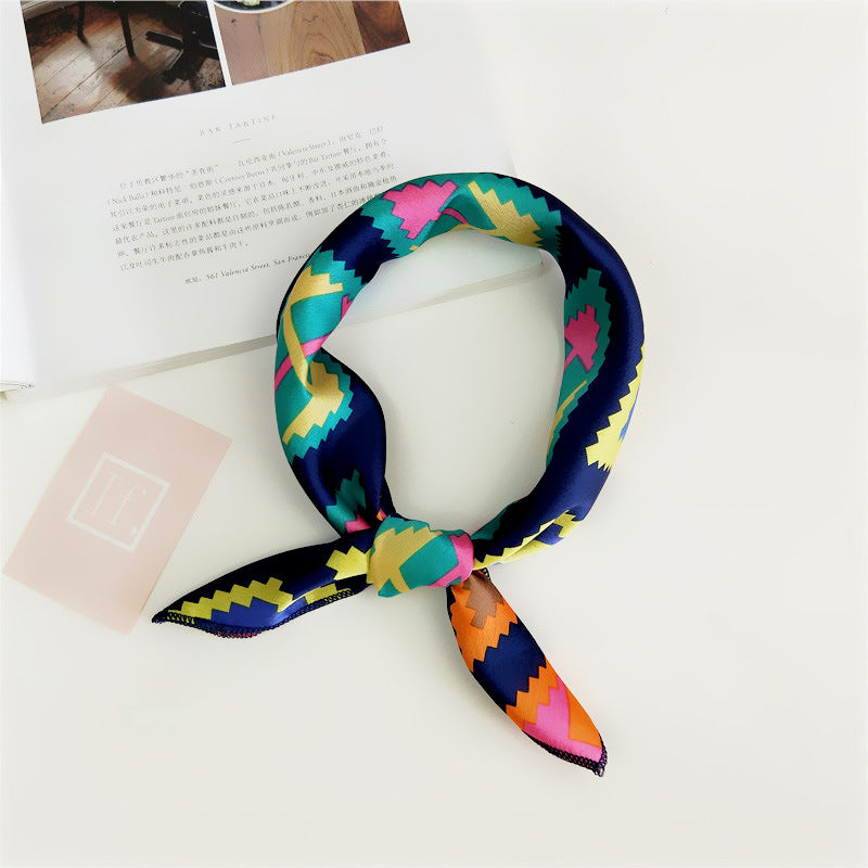 Women's Small Square Towel Silk Professional Stewardess Scarfs